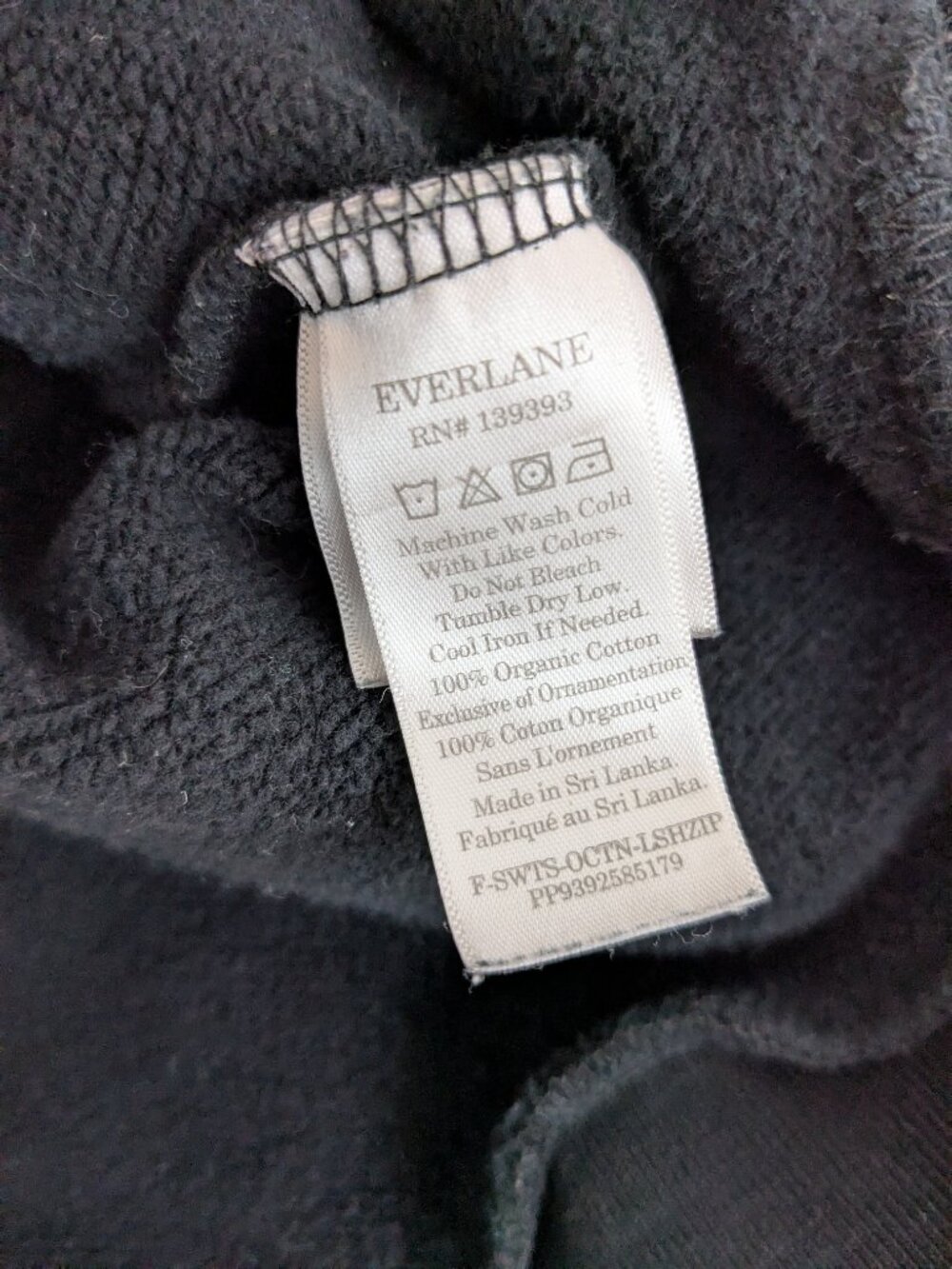 Everlane track 1/2 half zip sweatshirt black cotton - Picture 12 of 14